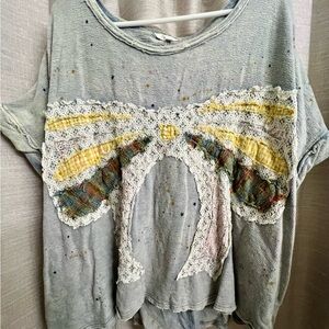 Oli & Hali Gray Tunic with Lace Bow and Yellow Accents